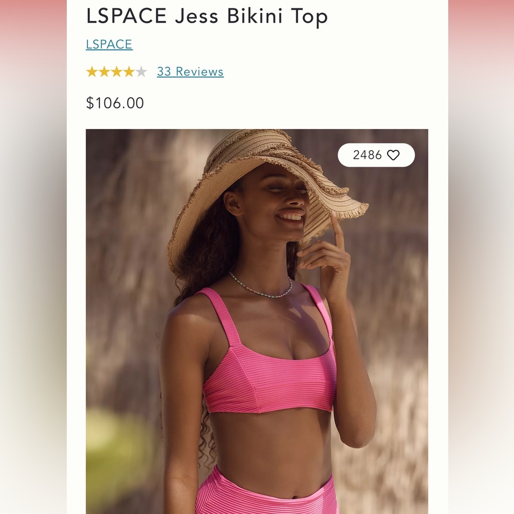 L Space Jess top in Bubblegum pink